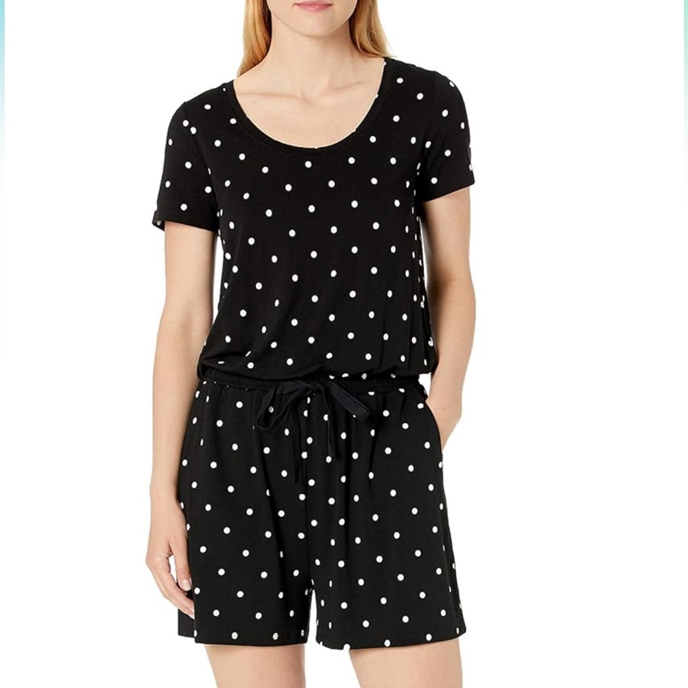Short-Sleeve Scoop Neck Romper